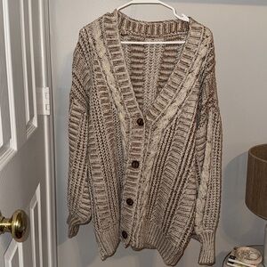 Chunky Knit Cardigan Sweater